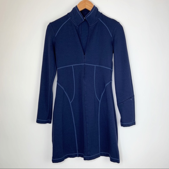 Athleta Cassidy Zip Ponte Dress Size XS Navy - Picture 2 of 7